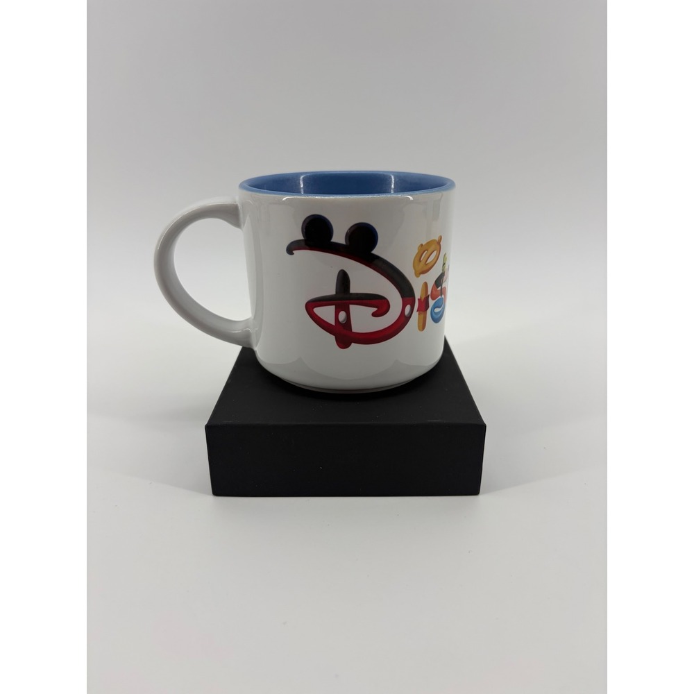 Disney Coffee Mug Unisex 14oz White Blue Disneyland Character Letters
